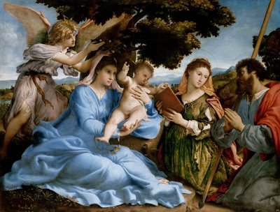 Madonna and Child with Saints Catherine and Thomas (sacra conversazione) by Lorenzo Lotto